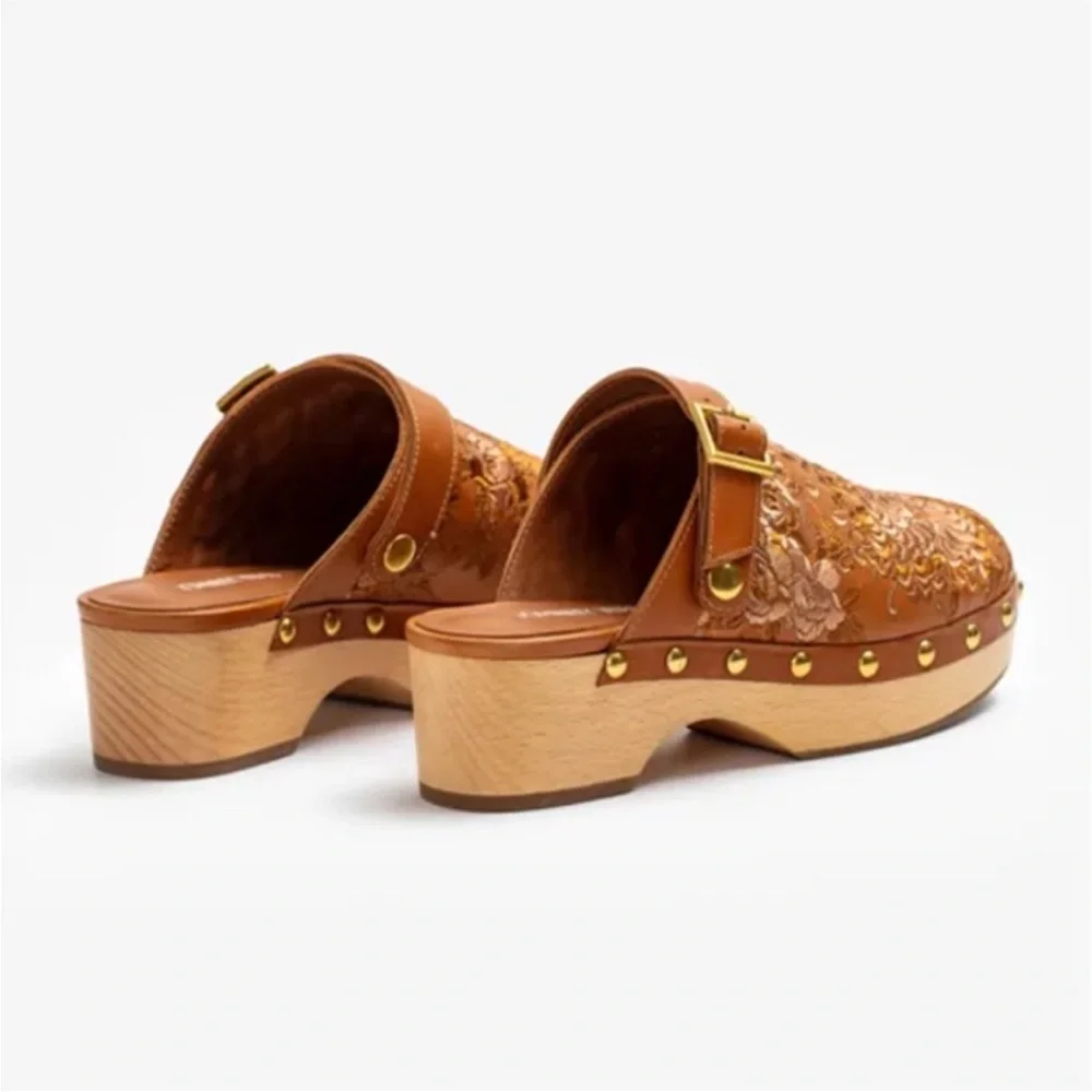 Johnny Was Mono leather Clog Tonal size 8.5 Retail $198 - Picture 3 of 13